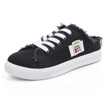 2024 Spring Summer Women Canvas Sneaker Low Top Denim Sneakers Ladies Lace-Up Flat Canvas  Board Shoes Female sapatos femininos
