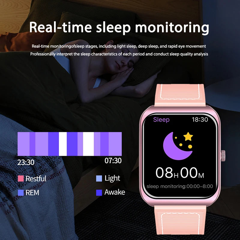 2025 NEW Smart Watch 1.85''Curved Screen BT5.4 Wireless Call Music Control Heart Rate/Sleep Monitoring  Remote Camera for Men