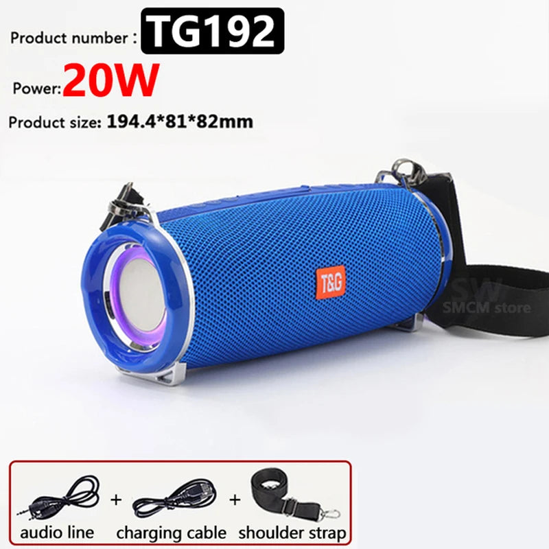 50W High Power caixa de som Bluetooth Speaker Outdoor Waterproof Wireless Column Portable Audio for pc Music Center Subwoofer FM