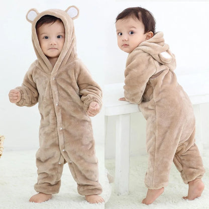 Toddler Boys Girls Kigurumi Pajamas 0-4 Years Children Sleepwear Winter Baby Rompers Infant Flannel Warm Clothes Animal Onesies