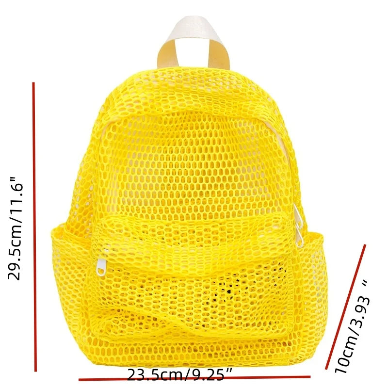 Mochilas vazadas para mulheres universitárias, mochilas escolares, mochila de malha de verão, mochila de praia transparente e respirável, mochilas.