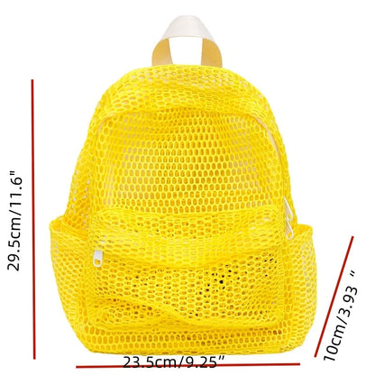 Mochilas vazadas para mulheres universitárias, mochilas escolares, mochila de malha de verão, mochila de praia transparente e respirável, mochilas.
