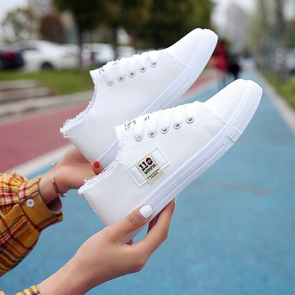 Spring Summer Women Canvas Sneaker Low Top Denim Sneakers Ladies Lace-Up Flat Canvas  Board Shoes Female sapatos femininos