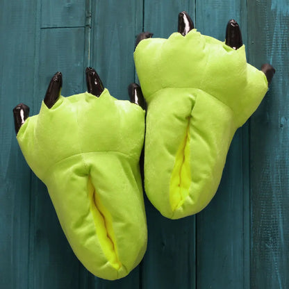 Winter Warm Soft Indoor Floor Slipper Women Men Shoes Paw Funny Animal Christmas Monster Claw Plush Home Onesie Shoes for Couple