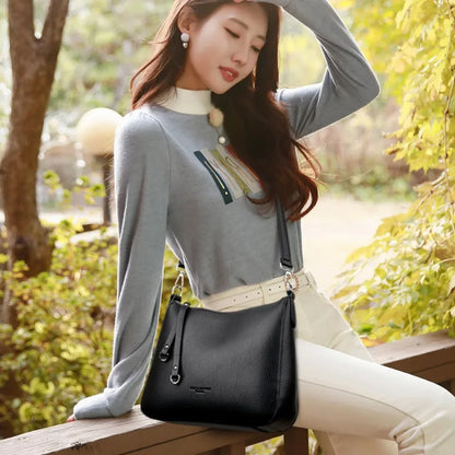 Bolsas de Ombro de Couro Macio Genuíno para Mulher, Bolsas de Luxo de Designer, Bolsas a Tiracolo para Mulher, Bolsas Casuais, Saco de Mensageiro, Saco de Deslocamento