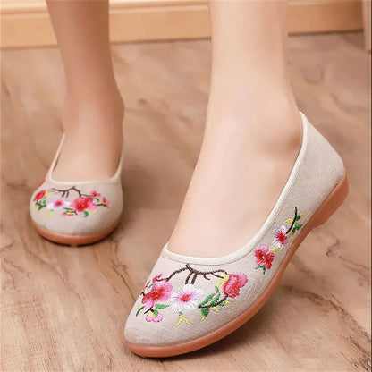 Women Cute Light Weight Round Toe Floral Spring Summer Slip on Anti Skid Dance Flat Shoes Black Loafers Sapatos Femininas E488