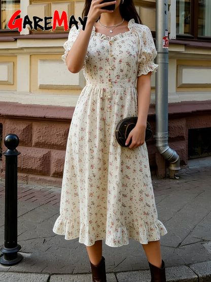 Elegante Vestido de Verão para Mulher em Algodão 100% Vintage Leve Midi Vestidos Muçulmanos Bonitos Longo Casual Vestido Branco para Mulher 2026