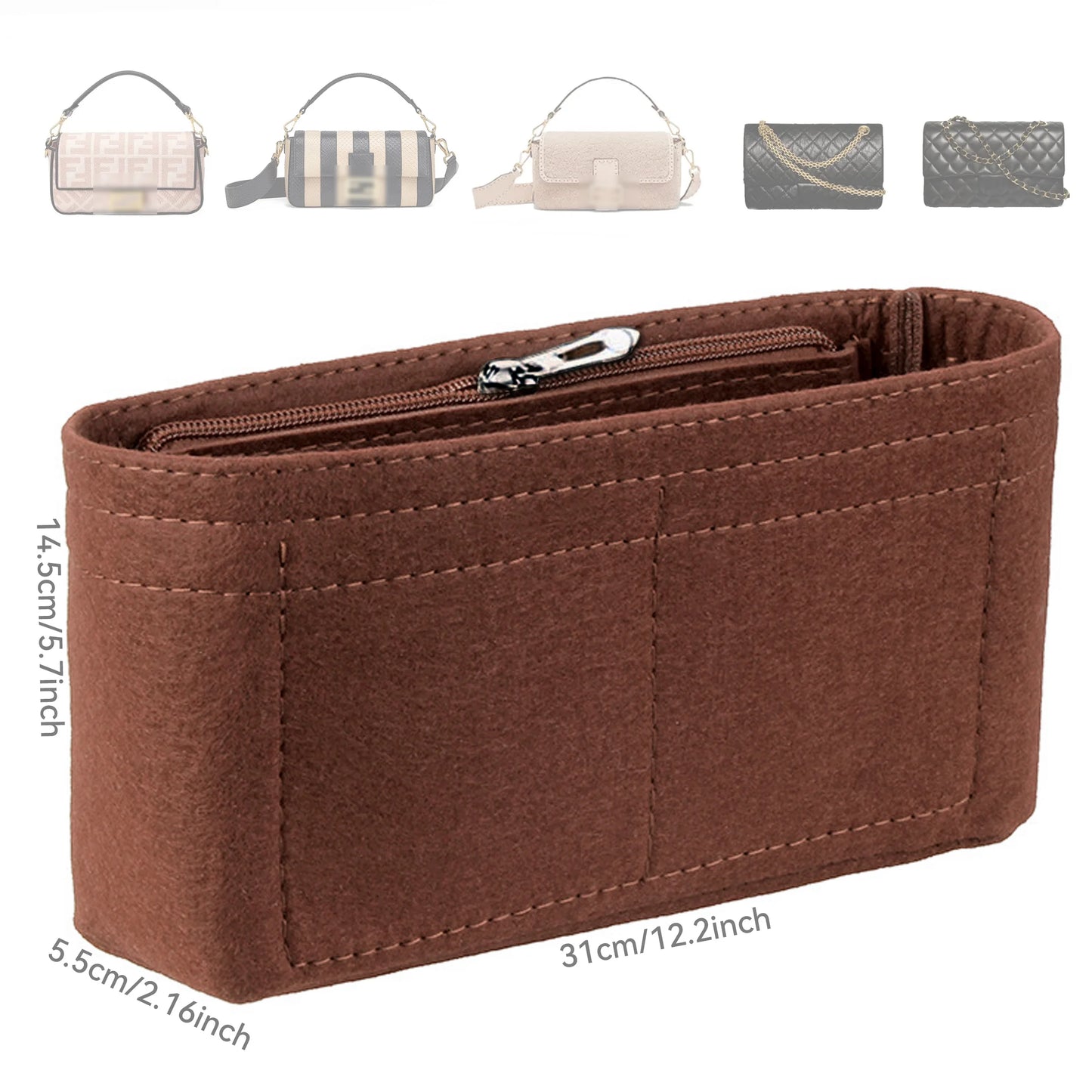 Felt Insert Bag Organizer, Makeup Organizers, Liner Perfect for Brand Women's Handbags For And Cosmetic Bags