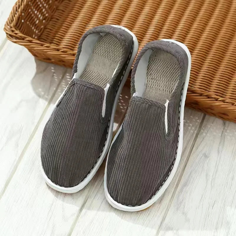 2025 New Summer Mesh Shoes Men Slip-On Flat Sapatos Hollow Out Comfortable Father Shoes Man Casual Moccasins Basic Espadrille