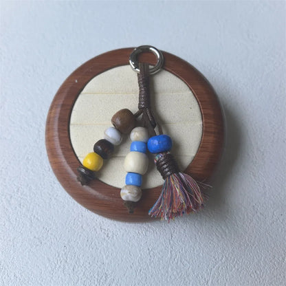 Maillard Flower Pine Cone Pom-Pom Tassel Shoelaces with Wood Beads Kangaroo Charm Unisex Sneaker Accessory 1 PCS