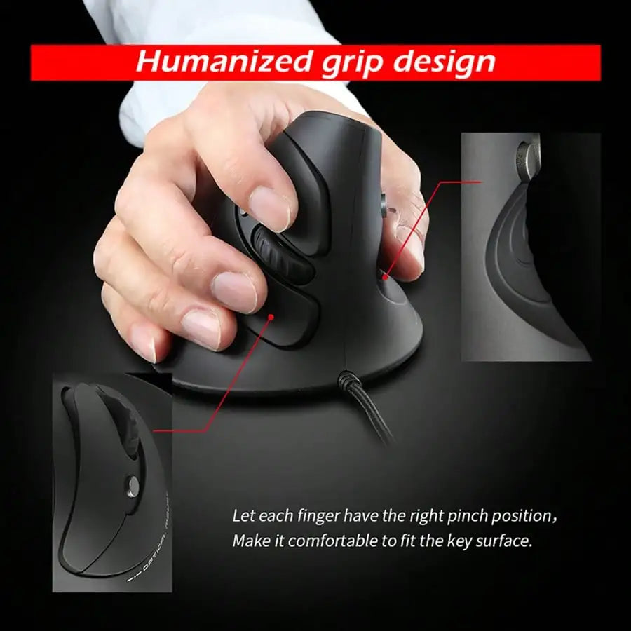 Rato Ergonómico Esculpido com Fio T-30 - Design Único com Pega Confortável, Compatível com Ajuste de Velocidade e Botões Programáveis