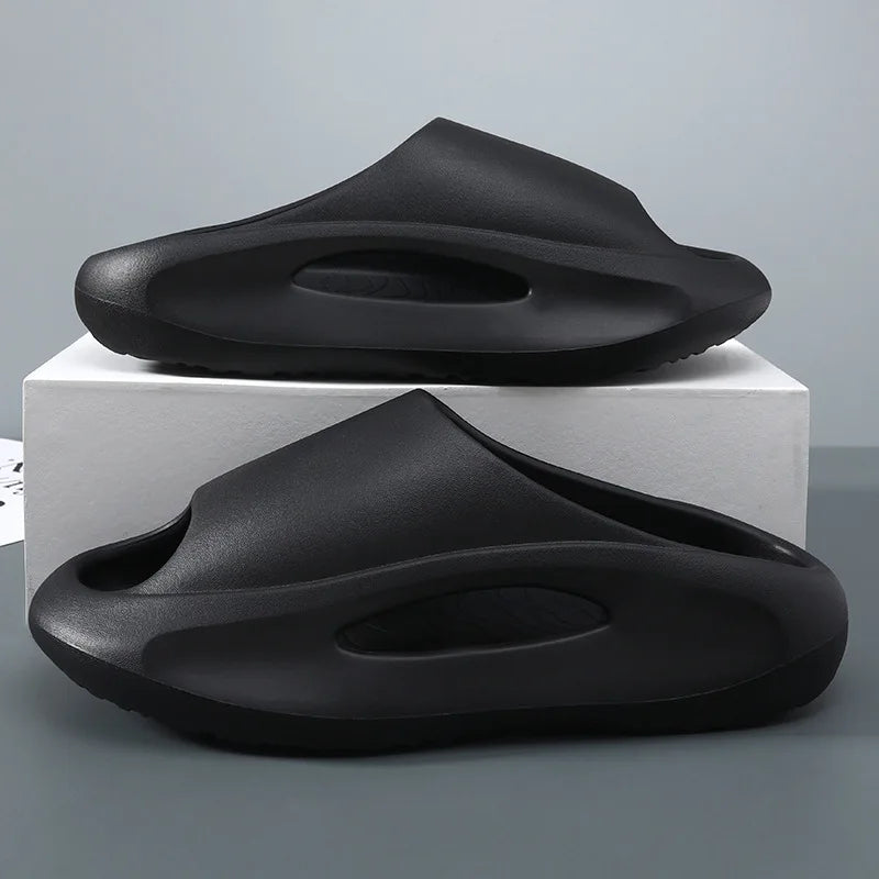 Kidmi Fashion Chinelos Masculinos Sola Grossa Suporte de Arco Slides de Verão Chinelos de Praia para Homens Ténis Masculinos Chinelos Macios Casuais para Casa