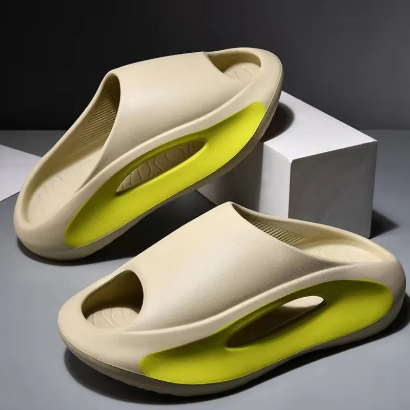 Kidmi Fashion Chinelos Masculinos Sola Grossa Suporte de Arco Slides de Verão Chinelos de Praia para Homens Ténis Masculinos Chinelos Macios Casuais para Casa