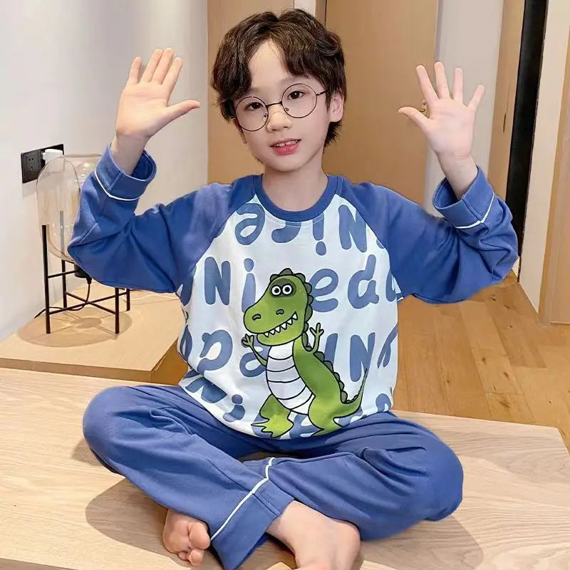 Kids Boys Pajama Sets - Soft Cotton Loungewear Sleepwear & Robe, Children's Pijama Clothes for Mother and Son