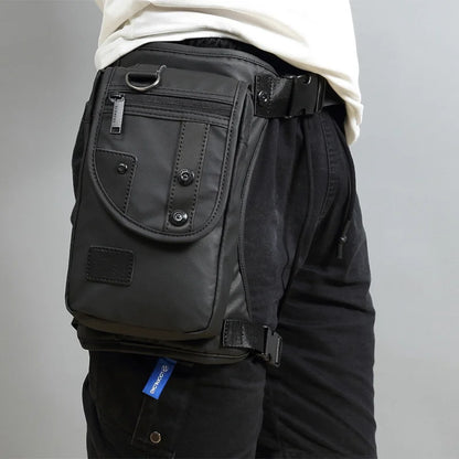 Bolsa de Cintura Masculina para Perna de Motociclista em Nylon/Lona Militar/Assalto Bolsa de Perna de Anca Masculina Transversal com Cinto