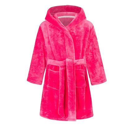 Winter Christmas Bath Robe For Girls Pajamas Animal Hooded Robes Children Dressing Gown Boys Sleepwear Kids Bathrobe 6 8 10 12Y