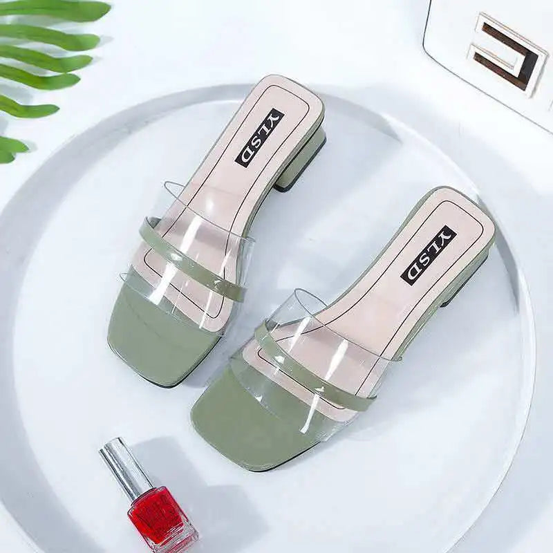 Transparent Sandals Woman Platform Slippers Chunky Slipper Summer New 2025 Cute Beach Clear Heels for Women Designer Elegant Hot