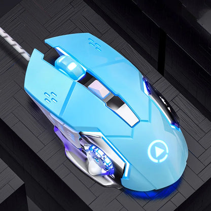 Rato Com Fio com Luzes Coloridas Rato USB Iluminado a 7 Cores Rato Mecânico com Som Rato Mecânico Acessórios de Computador
