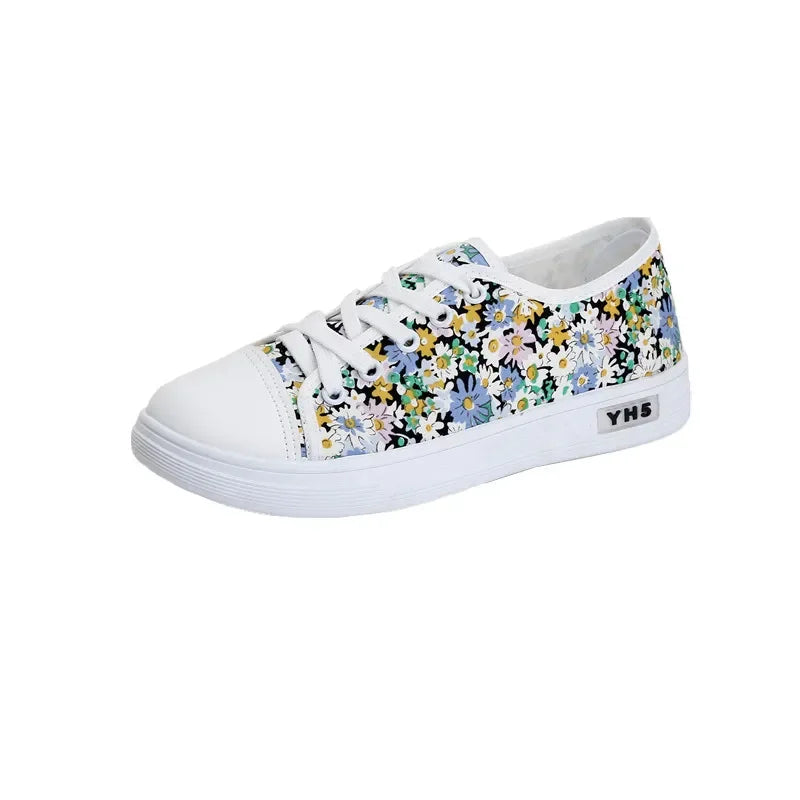 Sapatos Feminas Women Light Weight Green Floral Pattern Slip on Anti Skid Canvas Shoes Student School Red Cool Work Shoes A158