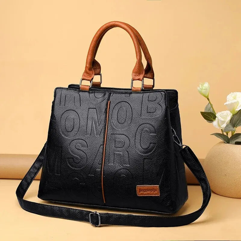 Bolsas de Ombro Transversais Casuais em Couro PU para Mulheres Senhoras Luxo Designer Grande Capacidade Viagem