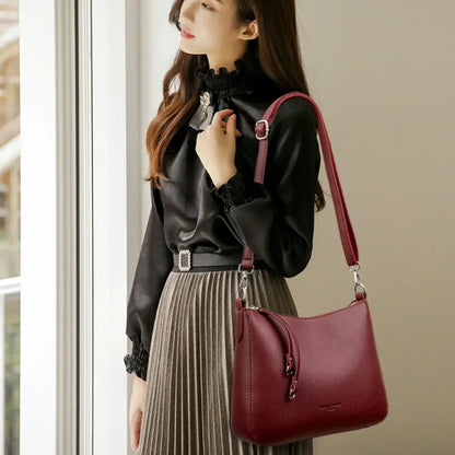 Bolsas de Ombro de Couro Macio Genuíno para Mulher, Bolsas de Luxo de Designer, Bolsas a Tiracolo para Mulher, Bolsas Casuais, Saco de Mensageiro, Saco de Deslocamento