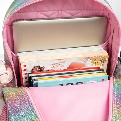 3pcs Sets Cute Love Design Girls' School Backpack Mochilas for Elementary School Bags With Lunch Box Pencil Case Age 6-13