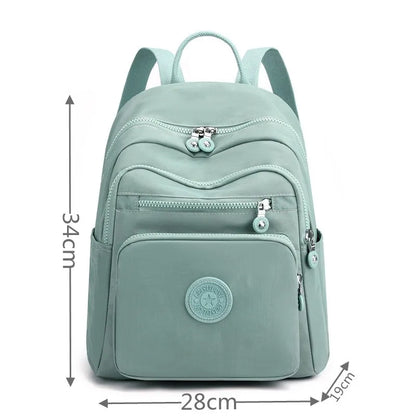 Mochila Feminina Pequena Mini Mochila para Adolescente Bolsas Escolares Casuais Nylon Impermeável Bolsa de Peito Feminina