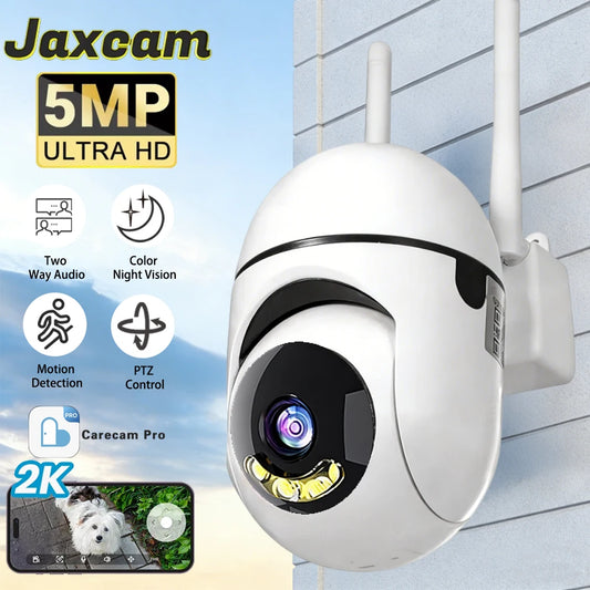 Carecam Pro 5MP  HD Camera 355° Surveillance Camera Night Vision Motion Detection Siren WiFi Remote Two-Way Audio Waterproo