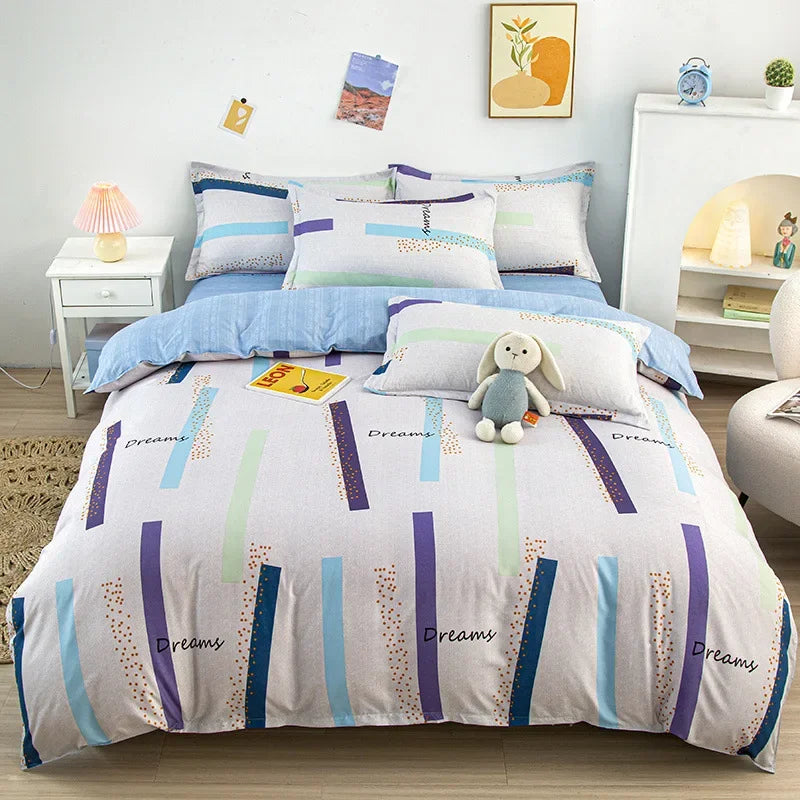 Cute Cartoon Print Duvet Cover 220x240 Lovely Pattern Adults Kids Quilt Cover AB Double-sided Comforter Covers No Pillow Cases