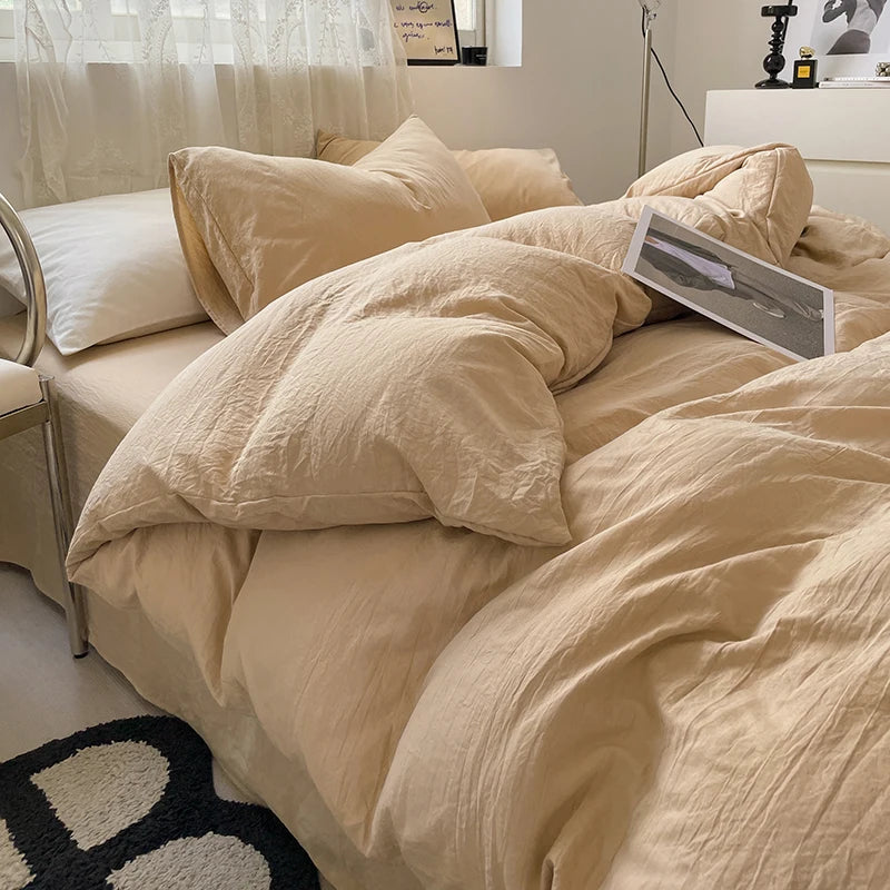 Fashion Dark Gray Duvet Cover Sets Brushed Quilt Covers Single Double Queen Bedding Sets Pillowcase Boys Solid Comforter Cover