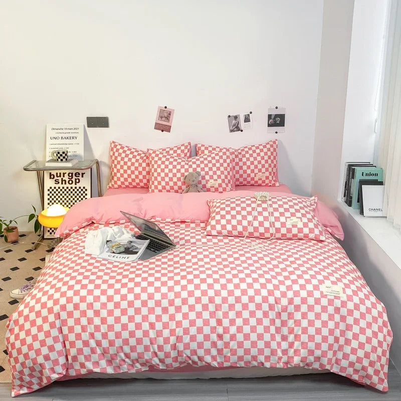 Black and White Plaid Duvet Cover Set Full, Geometric Grid Bedding Set Soft Lattice Checkerd Comforter Cover with 2 Pillowcases