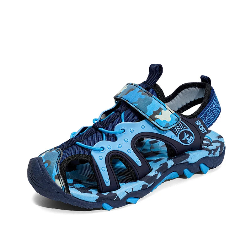 New Style 2026 Summer Children Sandals Fashion Sneakers Lightweight Non-slip Soft Bottom PU Leather Boys Comfortable Shoes