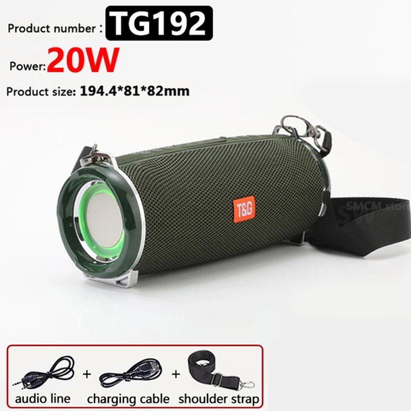 50W High Power caixa de som Bluetooth Speaker Outdoor Waterproof Wireless Column Portable Audio for pc Music Center Subwoofer FM