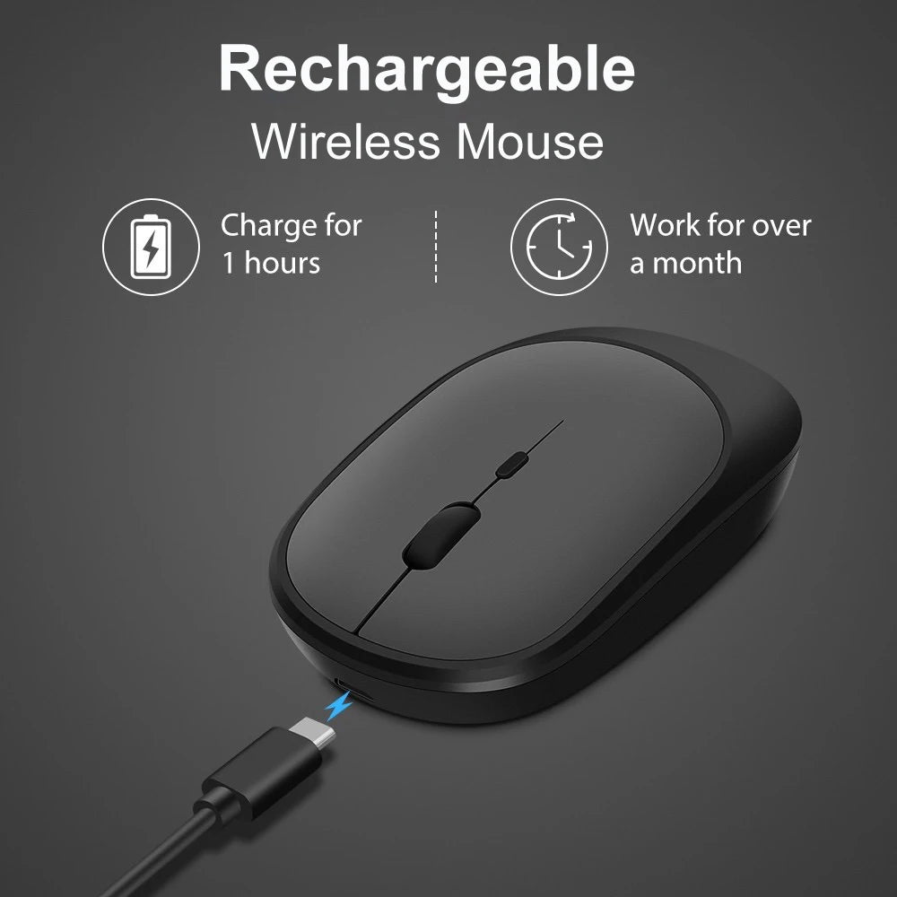 Rato Sem Fios Rato Recarregável Rato Gamer Dois Modos Compatível com Bluetooth Rato 2.4G para Portátil Pad Tablet PC Macbook Mause