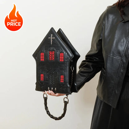 Nova Bolsa Tiracolo Criativa Tridimensional em Forma de Casa para Mulheres Estilo Punk Bolsas de Ombro Personalizadas para Mulheres Estilo Pop QUENTE