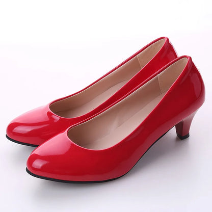 Sapatos de Salto Médio Nude Sexies para Mulher Sapatos de Casamento Salto Alto Sapatos de Trabalho de Escritório Brancos Sapatos de Festa
