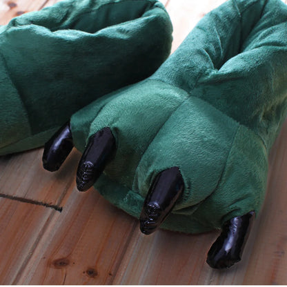 Winter Warm Soft Indoor Floor Slipper Women Men Shoes Paw Funny Animal Christmas Monster Claw Plush Home Onesie Shoes for Couple
