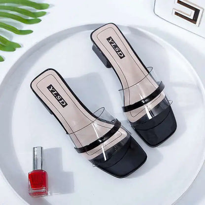 Transparent Sandals Woman Platform Slippers Chunky Slipper Summer New 2025 Cute Beach Clear Heels for Women Designer Elegant Hot
