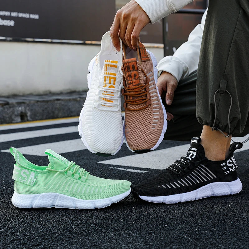Men Sneakers Mesh Breathable Man White Running Tennis Shoe Comfortable Outdoor Sports Shoes for Men Casual Shoes Tenis Masculino
