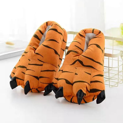 Winter Warm Soft Indoor Floor Slipper Women Men Shoes Paw Funny Animal Christmas Monster Claw Plush Home Onesie Shoes for Couple