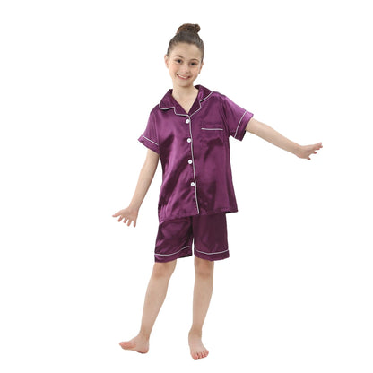 baby sleepwear kids pajamas set teenager loungewear children home clothing boys silk satin pijamas girls nightgowns for party