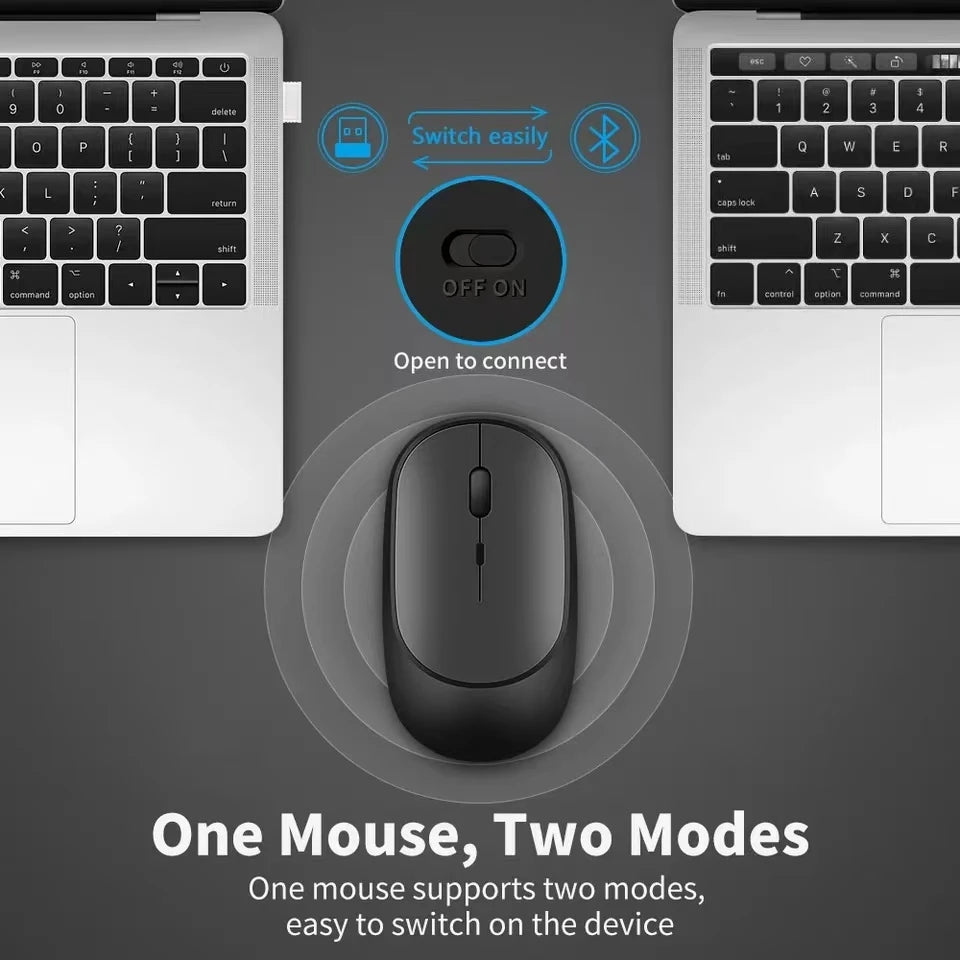 Rato Sem Fios Rato Recarregável Rato Gamer Dois Modos Compatível com Bluetooth Rato 2.4G para Portátil Pad Tablet PC Macbook Mause