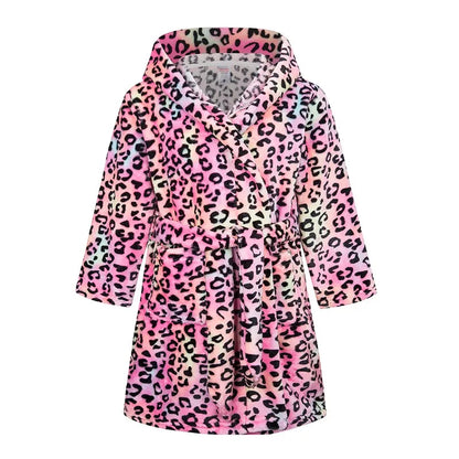 Winter Christmas Bath Robe For Girls Pajamas Animal Hooded Robes Children Dressing Gown Boys Sleepwear Kids Bathrobe 6 8 10 12Y