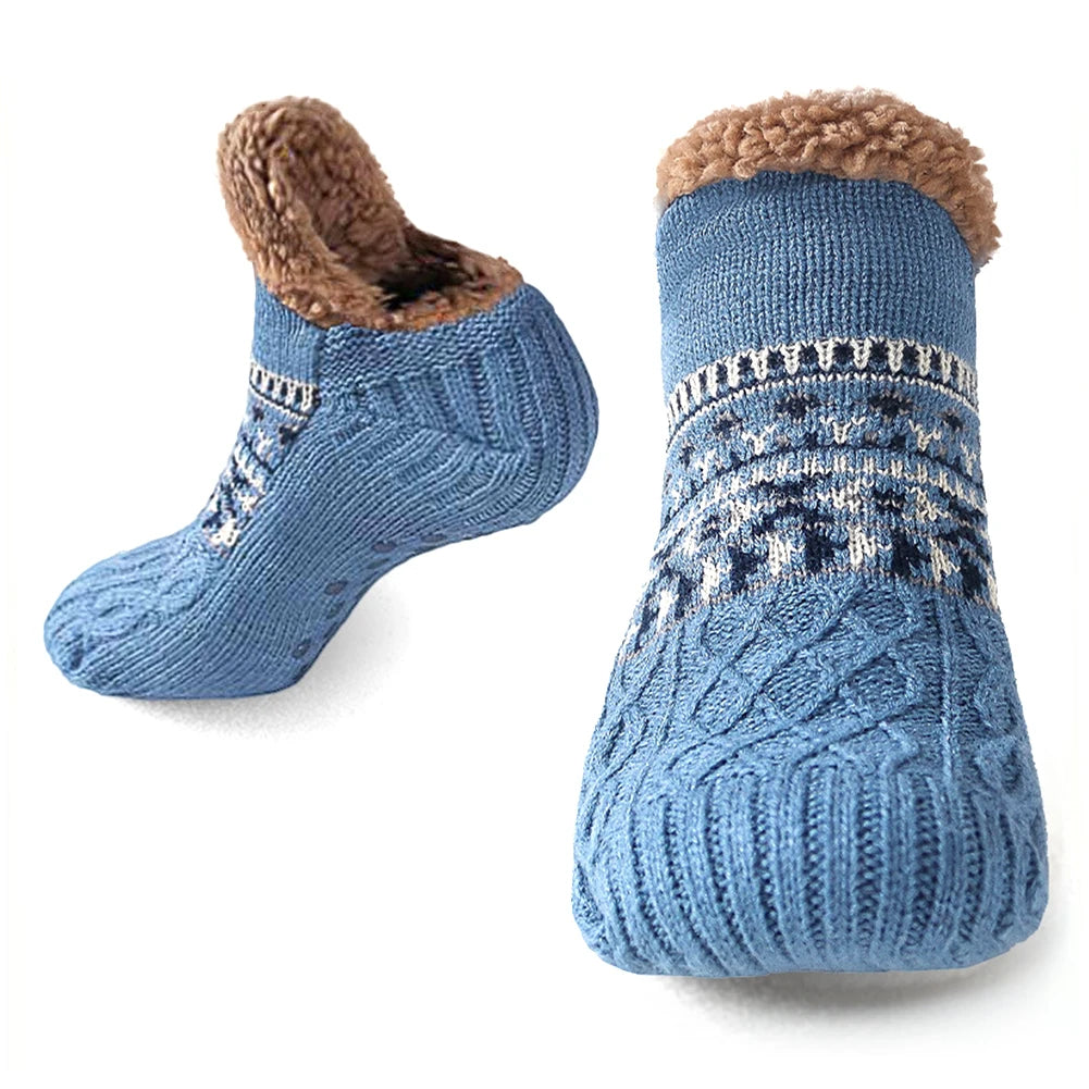Men Women Winter Indoor Home Slippers Socks Non Slip Thick Thermal Socks Warm Thermal Slipper Socks Soft for Christmas