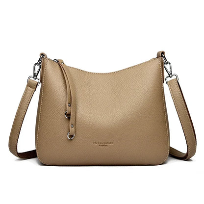 Bolsas de Ombro de Couro Macio Genuíno para Mulher, Bolsas de Luxo de Designer, Bolsas a Tiracolo para Mulher, Bolsas Casuais, Saco de Mensageiro, Saco de Deslocamento