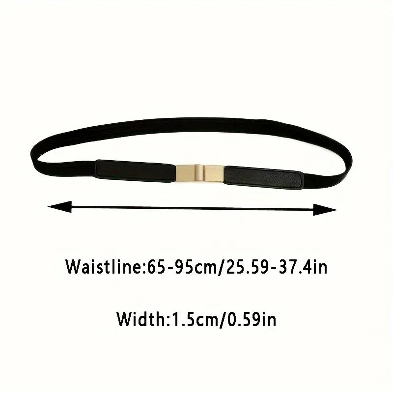 Thin Elastic Waist Belt for Girls Fashion Decorative Belt Slimming Design for Dresses Skirts Stylish Elastic Waistband