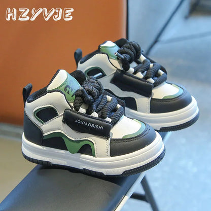 Sapatilhas Desportivas Novas de Primavera Outono para Criança, Sapatos de Tabuleiro Casuais para Menino, Sapatos de Corrida Dopamina da Moda de Cano Alto para Menina