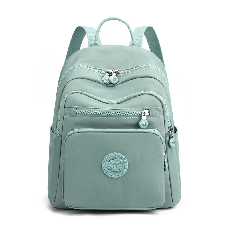 Mochila Feminina Pequena Mini Mochila para Adolescente Bolsas Escolares Casuais Nylon Impermeável Bolsa de Peito Feminina