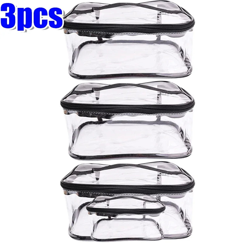 Large Clear PVC Storage Bag Travel Waterproof Organizer Bags Cosmetics Pouch Reusable Toy Storage Bag for Building Block Puzzle