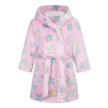 Winter Christmas Bath Robe For Girls Pajamas Animal Hooded Robes Children Dressing Gown Boys Sleepwear Kids Bathrobe 6 8 10 12Y